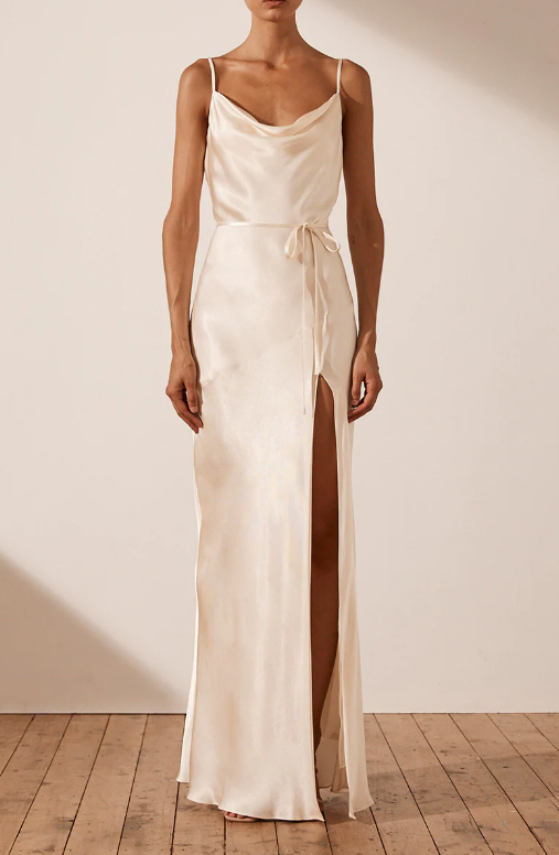 Shona Joy - La Lune Bias Cowl Maxi Dress - Cream